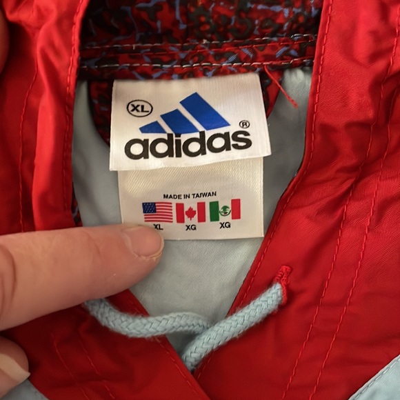 Adidas tracksuit blue with burnt orange trim. First picture is correct color. - Picture 3 of 11